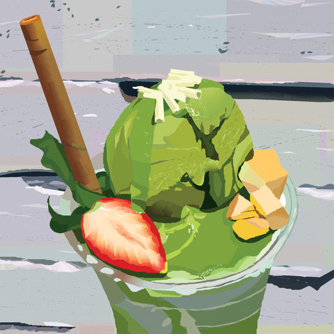 matcha ice cream print