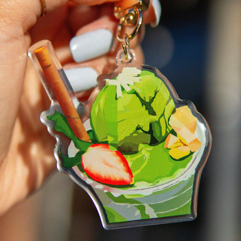 matcha ice cream keychain